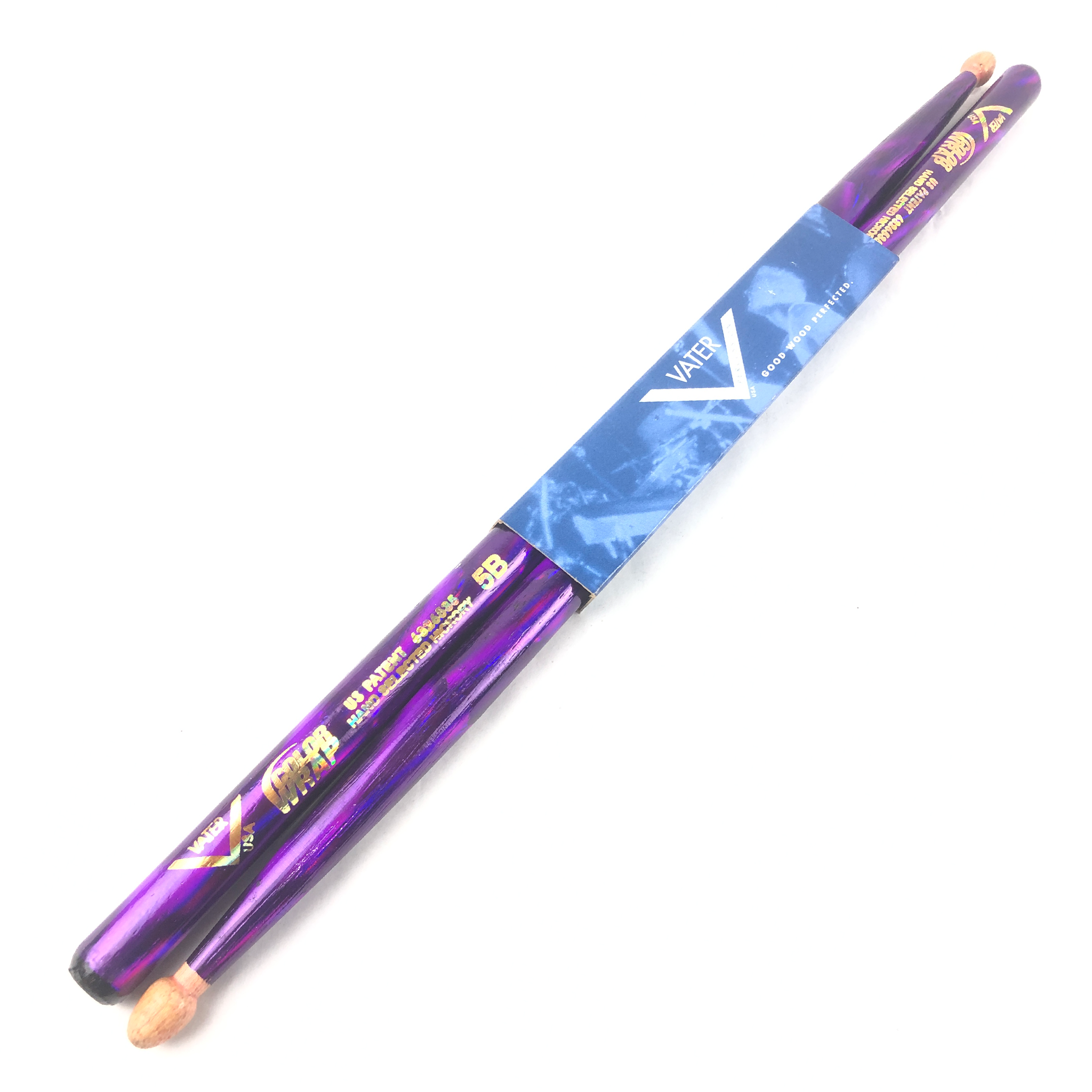Vater VC5B-PL Sparkle Colors Wrap 5B Drumsticks (Purple)